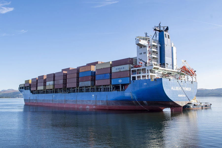 First China-Scotland container service docks at Greenock Ocean Terminal.jpg