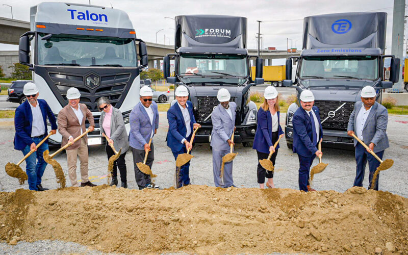 Truck charging station construction begins at Port of Long Beach