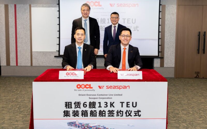 OOCL inks agreements for six 13,000 TEU vessels